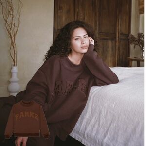 Parke Monochrome brown mock neck sweatshirt